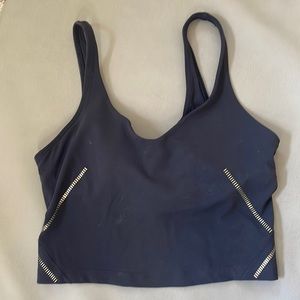 Lululemon gold trimmed crop top / long line bralette